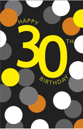 Large Card : Happy 30th Birthday