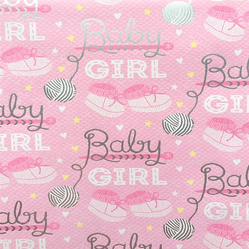 Folded Wrapping Paper : Baby Girl Booties