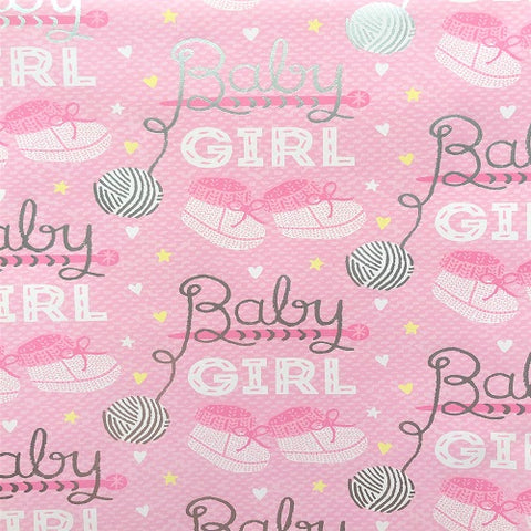 Folded Wrapping Paper : Baby Girl Booties