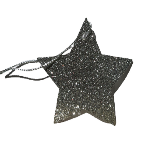 Gift Tags : Glitter Silver Stars