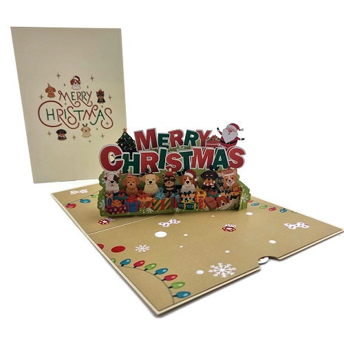 Pop Up Card : Christmas Puppies