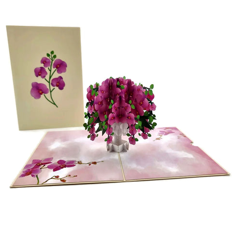 Pop Up Card : Orchid Vase