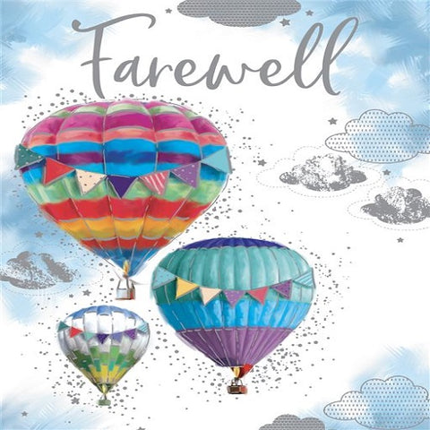 Large Card : Farewell - Hot Air Balloons