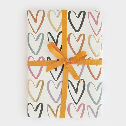 Folded Wrapping Paper : Hearts