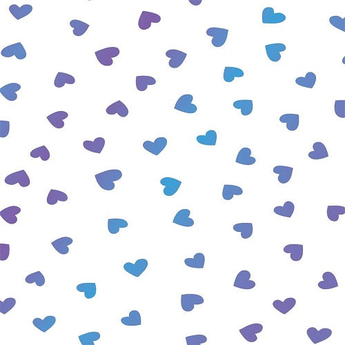 Folded Wrapping Paper : Silver Hearts