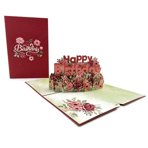 Pop Up Card : Birthday Flowers