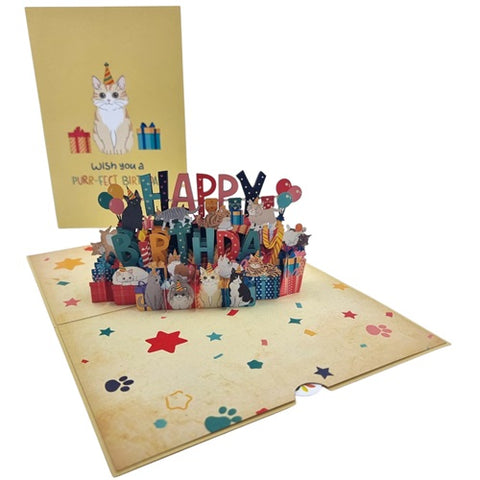 Pop Up Card : Birthday Cats
