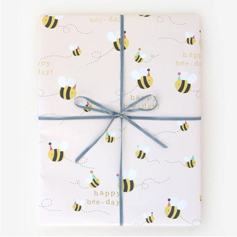 Folded Wrapping Paper : Happy Bee-day!