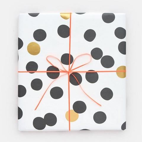 Folded Wrapping Paper : Black Gold Spot