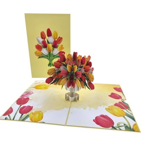 Pop Up Card : Bouquet of Tulips