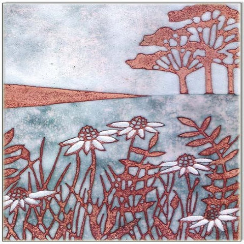 Copper Foil Meadow Scene