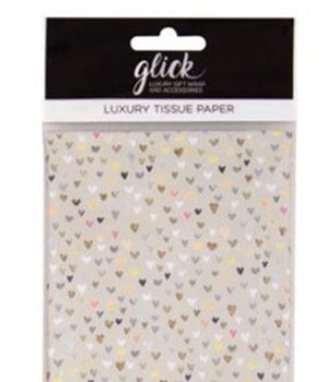 Luxury Tissue Paper : Hearts on Cream