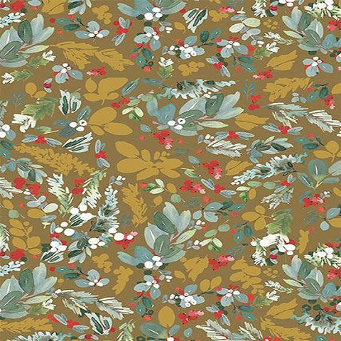 Folded Wrapping Paper : Golden Christmas Vine