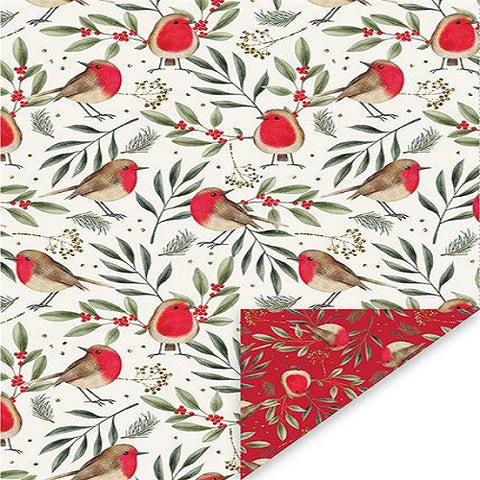 Folded Wrapping Paper : Robins and Berries
