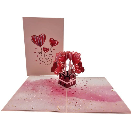 Pop Up Card : Heart Balloon Box