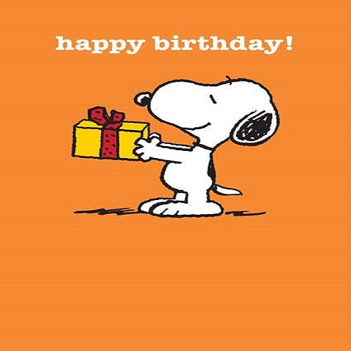 Happy Birthday! Snoopy with Present