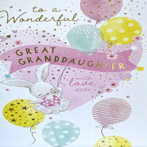 To a Wonderful Great Granddaughter