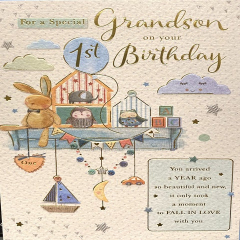 For a Special Grandson on Your 1st Birthday