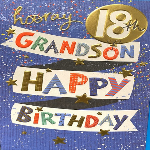 Hooray 18th Grandson Happy Birthday