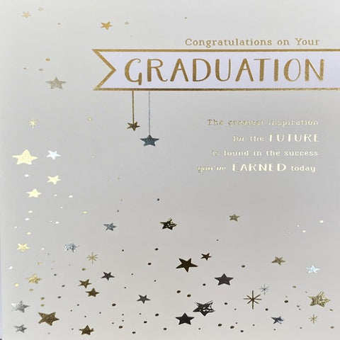 Graduation - Cream and Gold Stars