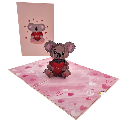Pop Up Card : Koala With Love Heart