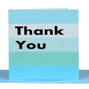 Large Card: Thank You - Blue Stripe