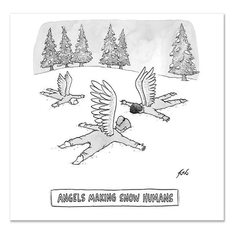 New Yorker : Angels Making Snow Humans