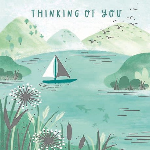 Large Card: Thinking of You - Sail Boat
