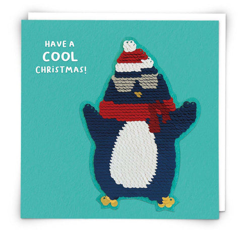 Sequin Card : Xmas Penguin