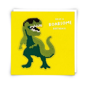 Sequin Card : T Rex
