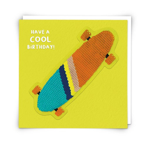 Sequin Card : Skateboard