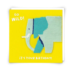 Sequin Card : Elephant