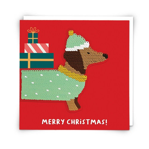 Sequin Card : Xmas Dog