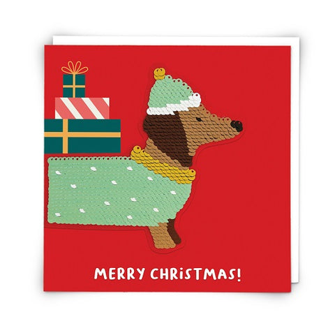 Sequin Card : Xmas Dog