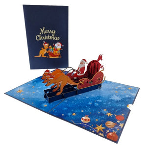 Pop Up Card : Kangaroos Pull Sled