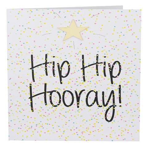 Large Card : Hip Hip Hooray!  - Confetti