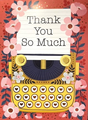 Large Card : Thank You - Type Writer