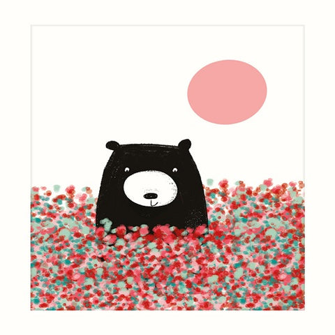 Bear in Field of Flowers