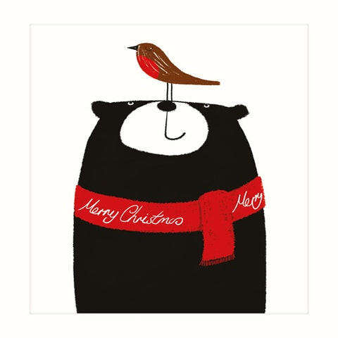 Bear with Robin on Nose