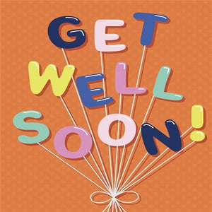 Large Card : Get Well Soon - Balloons
