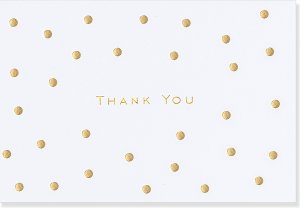 Thank You Card Set - Gold Dots