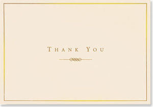 Thank You Card Set - Gold and Cream