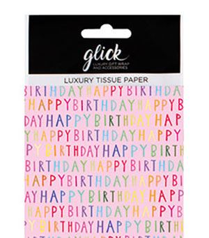 Luxury Tissue Paper : Happy Birthday - Pink