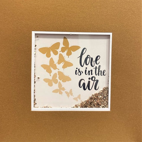 Glitter Card - Love Is In the Air - Gold