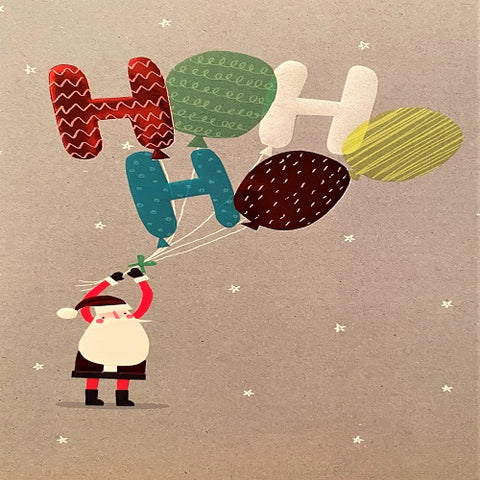 Charity Card Set : Santa Holding Balloons