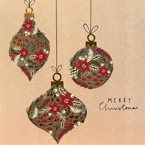 Charity Card Set : Merry Christmas - Baubles