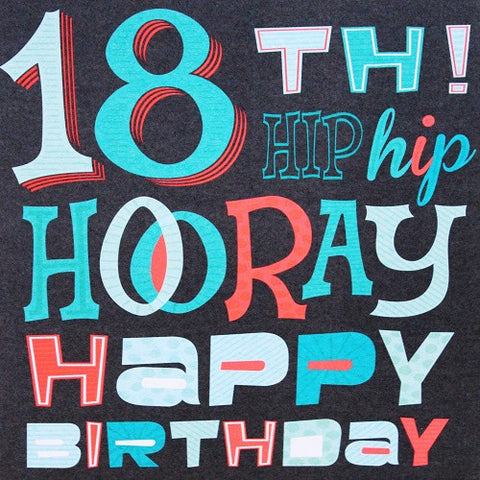 Large Card - 18th Hip Hip Hooray