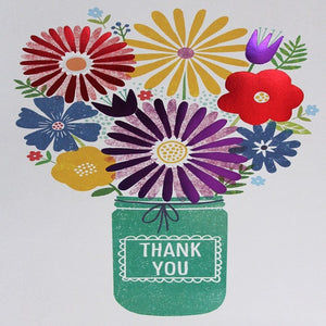 Large Card - Thank you - Jar of Flowers