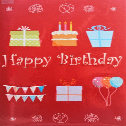 Large Card: Happy Birthday Red