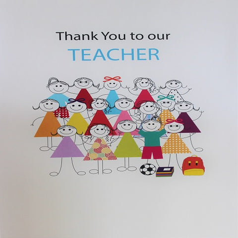 Large Card : Thank you to our Teacher - Girls